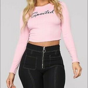 USED FASHION NOVA “SPOILED” CROP TOP